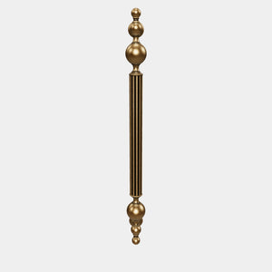 Neoclassical brass door handle with fluted column, suitable for interior and exterior doors by Ghidini 1849 - Finish: OBS Bronze Satin Brass