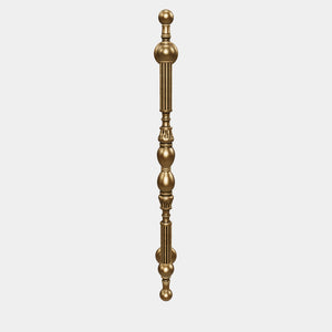 Brass pull handle with sculpted details and neoclassical design, ideal for prestigious doors by Ghidini 1849 - Finish: OBS Bronze Satin Brass