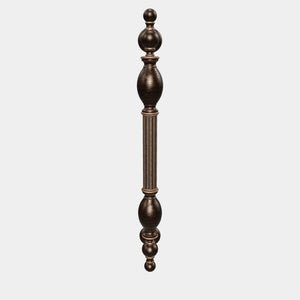 Brass pull handle with sculpted Renaissance details, ideal for historic doors and elegant interiors by Ghidini 1849 - Finish: OBM Bronze Satin Matt Brass