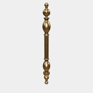 Brass pull handle with sculpted Renaissance details, ideal for historic doors and elegant interiors by Ghidini 1849 - Finish: OBS Bronze Satin Brass