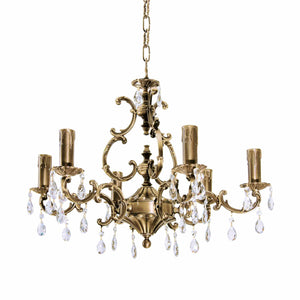 Regal Chandelier Premium Brass Crystal Pendants Venezia by Ghidini 1849