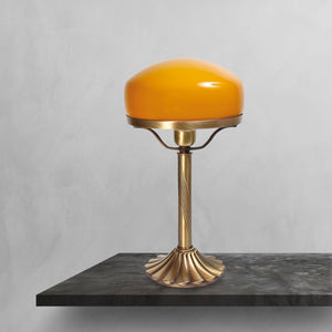 Retro Mushroom Lamp Real Brass With Amber Glass by Ghidini 1849