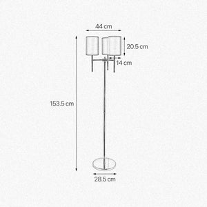 Retro Style Floor Lamp Brass Blue Lampshades Sofis by Ghidini 1849