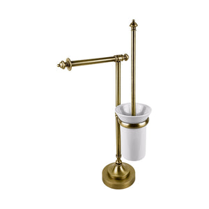 Retro Toilet Brush Holder Standing Solid Brass Olimpo by Ghidini 1849
