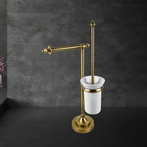 Retro Toilet Brush Holder Standing Solid Brass Olimpo by Ghidini 1849