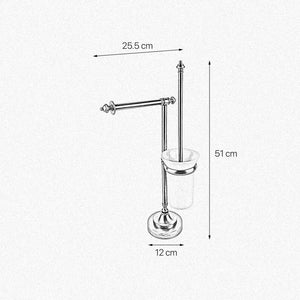 Retro Toilet Brush Holder Standing Solid Brass Olimpo by Ghidini 1849