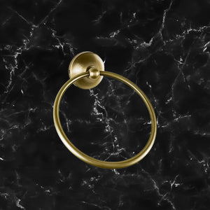 Retro Towel Ring Holder In Real Solid Brass Olimpo by Ghidini 1849