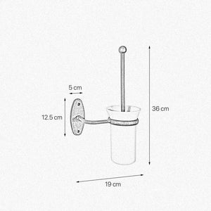 Rustic Toilet Brush Holder Antique Brass Ceramic by Ghidini 1849