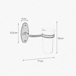Rustic Toothbrush Holder Antique Brass Ceramic by Ghidini 1849