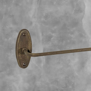 Rustic Towel Bar In Solid Antique Brass Country by Ghidini 1849