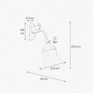 Rustic Wall Light Antique Brass and Floral Glass by Ghidini 1849