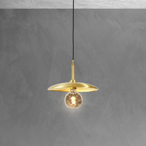 Satin Brass Pendant Light Large Vintage Elio by Ghidini 1849