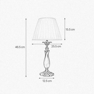 Satin Brass Table Lamp Traditional White Shade Ginevra by Ghidini 1849