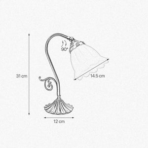 Small Decorative Table Lamp In Premium Floral Brass by Ghidini 1849