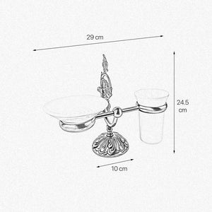 Soap Dish And Toothbrush Holder Set Brass Art Nouveau by Ghidini 1849