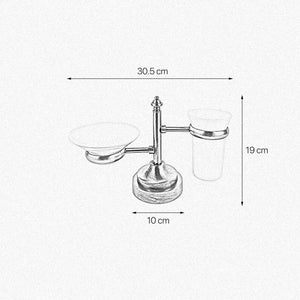 Soap Dish And Toothbrush Holder Set Retro Brass by Ghidini 1849