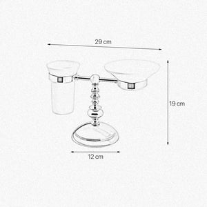 Soap Dish And Toothbrush Holder Table Brass Ceramic by Ghidini 1849