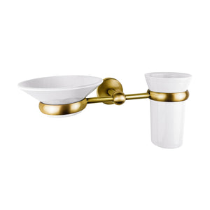 Soap Dish And Toothbrush Holder Vintage Brass Adele by Ghidini 1849