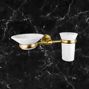 Soap Dish And Toothbrush Holder Vintage Brass Adele by Ghidini 1849