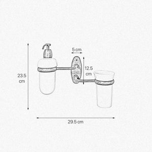 Soap Dispenser With Brush Holder Old Brass Country by Ghidini 1849