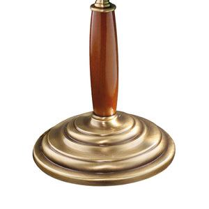 Solid Brass Bankers Lamp Wood Insert Green Glass by Ghidini 1849