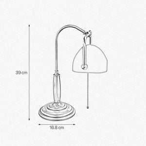 Solid Brass Bankers Lamp Wood Insert Green Glass by Ghidini 1849