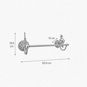 Solid Brass Towel Rail Art Nouveau Premium Style by Ghidini 1849