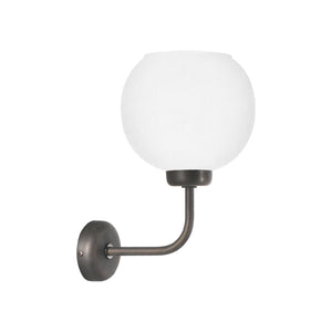Sphere Wall Sconce Dark Bronze White Glass Globe by Ghidini 1849