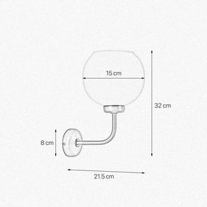 Sphere Wall Sconce Dark Bronze White Glass Globe by Ghidini 1849