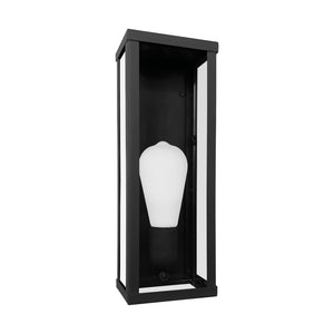 Square Outdoor Wall Light Medium Matt Black by Ghidini 1849