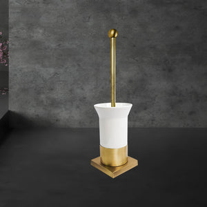 Square Toilet Brush Holder Premium Brass And Ceramic by Ghidini 1849