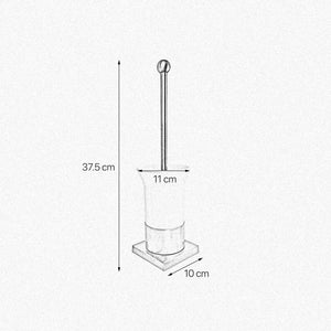 Square Toilet Brush Holder Premium Brass And Ceramic by Ghidini 1849