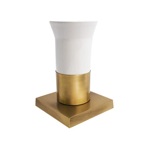 Square Toothbrush Holder Vintage Brass Ceramic by Ghidini 1849