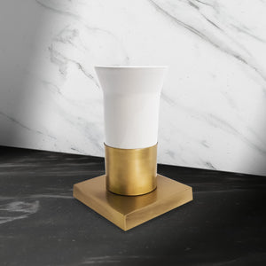 Square Toothbrush Holder Vintage Brass Ceramic by Ghidini 1849