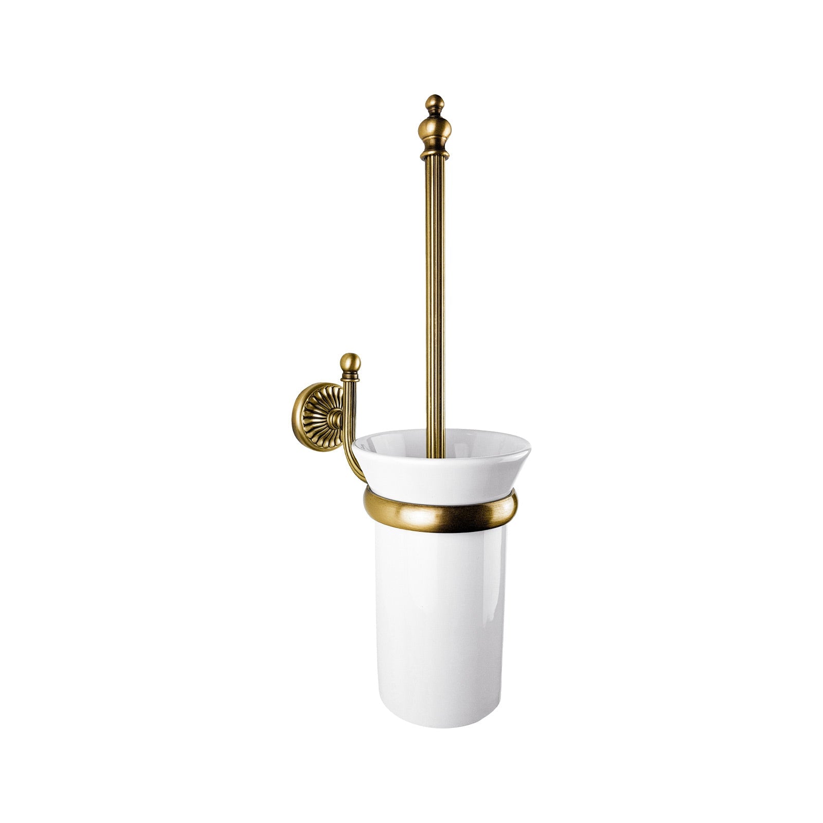 Stylish Toilet Brush Holder Brass Ceramic Dafne by Ghidini 1849