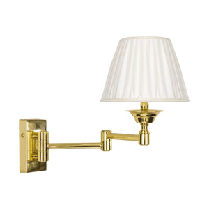 Swing Arm Wall Lamp Brass Classic White Shade by Ghidini 1849