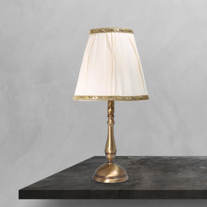 Table Lamp Fabric White And Bronze Brass Premium by Ghidini 1849