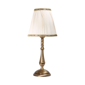Table Lamp Fabric White And Bronze Brass Premium by Ghidini 1849