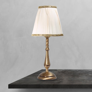 Table Lamp Fabric White And Bronze Brass Premium by Ghidini 1849