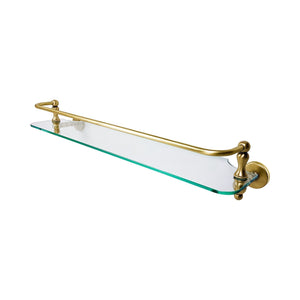 Tempered Glass Bathroom Shelf Vintage Brass Adele by Ghidini 1849