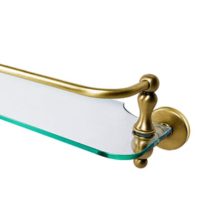 Tempered Glass Bathroom Shelf Vintage Brass Adele by Ghidini 1849