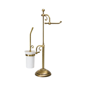 Toilet Roll Holder And Brush Set Real Brass Impero by Ghidini 1849
