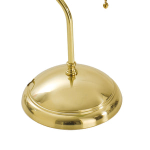 Traditional Bankers Desk Lamp Polished Brass Green by Ghidini 1849