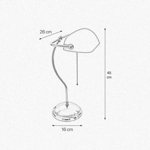 Traditional Bankers Desk Lamp Polished Brass Green by Ghidini 1849