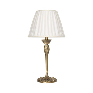Traditional Bedside Lamp Brass And White Shade Simona by Ghidini 1849