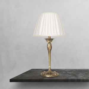 Traditional Bedside Lamp Brass And White Shade Simona by Ghidini 1849