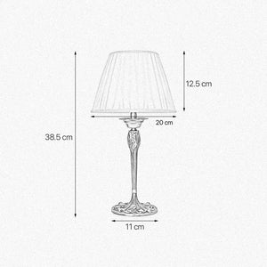 Traditional Bedside Lamp Brass And White Shade Simona by Ghidini 1849