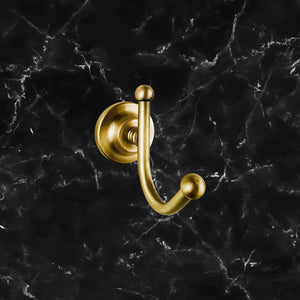 Traditional Robe Hook In Solid Retro Brass Ottavia by Ghidini 1849