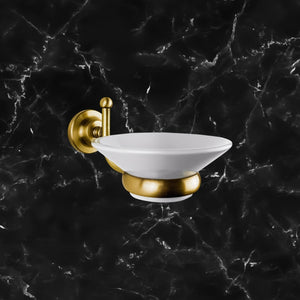 Traditional Soap Dish Holder Ceramic Brass Ottavia by Ghidini 1849