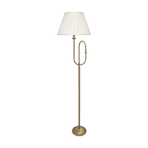 Trumpet Floor Lamp Moveable Brass And White Shade by Ghidini 1849